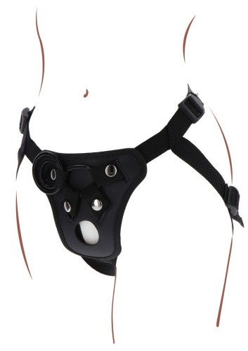 Toy Joy Strap-On Pleasure Harness - Трусики для страпона, (черный)