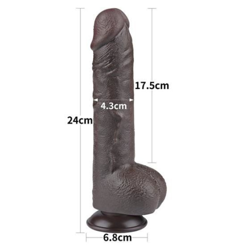 Реалистичный фаллоимитатор Sliding-Skin Dual Layer Dong 9.5", 24 см