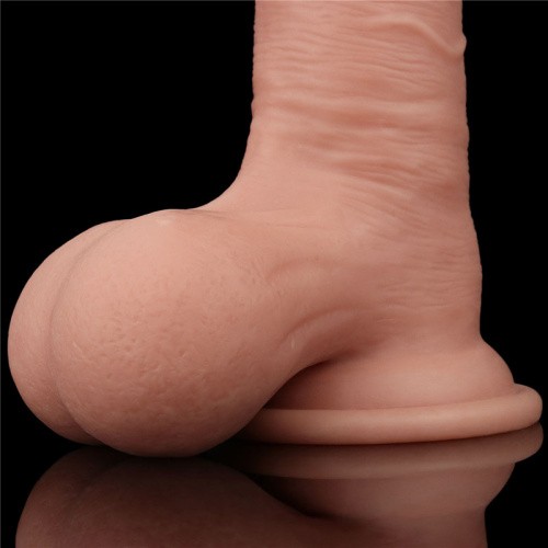 7.8'' Sliding Skin Dildo - Whole Testicle Flesh - Фаллоимитатор, 19.8 см (телесный)