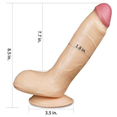 LoveToy Enduro Blaster Dildo with suction cup Flesh 8 - Фаллоимитатор, 20х4.5 см