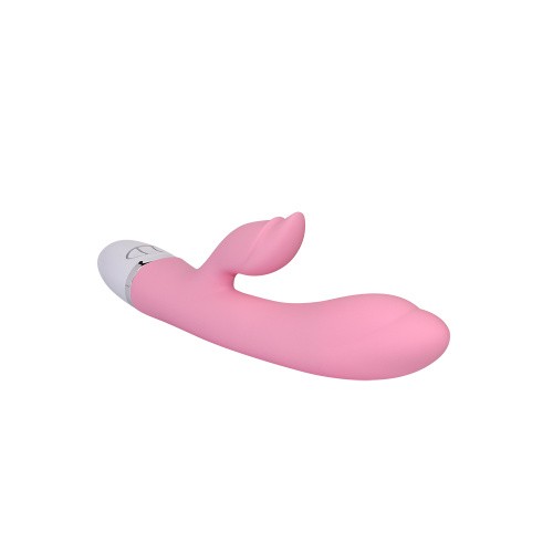 LoveToy - Dreamer II Vibrator Pink  - Вибратор с клиторальным отростком, 21.5х3.5 см ( светло-розовый)