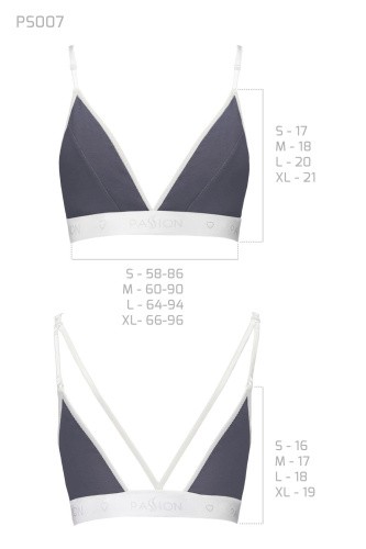 Passion PS007 Top - Спортивный топ с двойными бретелями, L (серый)