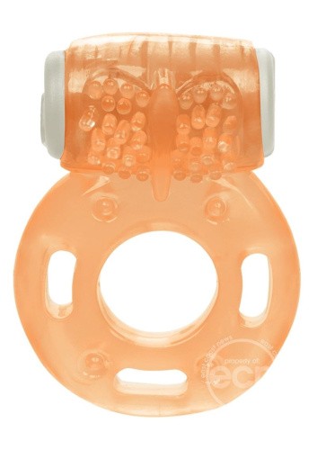 California Exotic Novelties Vibrating Ring - эрекционное виброкольцо для пениса, 1.25 см (оранжевое)