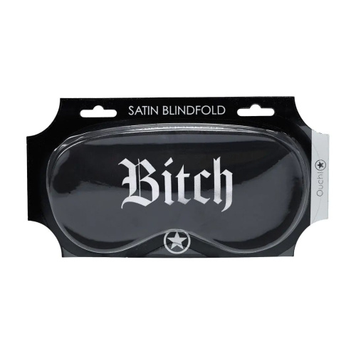 Маска на очі - Ouch! Satin Blindfold Bitch - купити в Україні | Секс шоп SEX-SHOP.ua