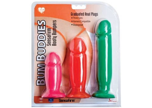 Topco Sales TLC Bum Buddies Booty Bumpers - набор анальных стимуляторов разной длины, 3 шт