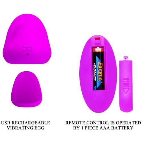 LyBaile Romance Lisa Remote Panty Massager Purple - Вібровкладка в трусики, 9.5х3 см (фіолетовий) - купити в Києві, Україні