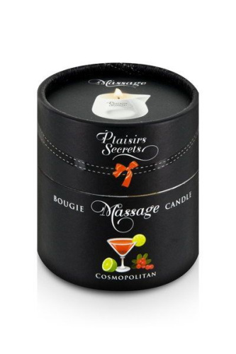 Plaisir Secret Cosmopolitan - Массажная свеча с аромато коктейля Космополитан в подарочной упаковке, 80 мл
