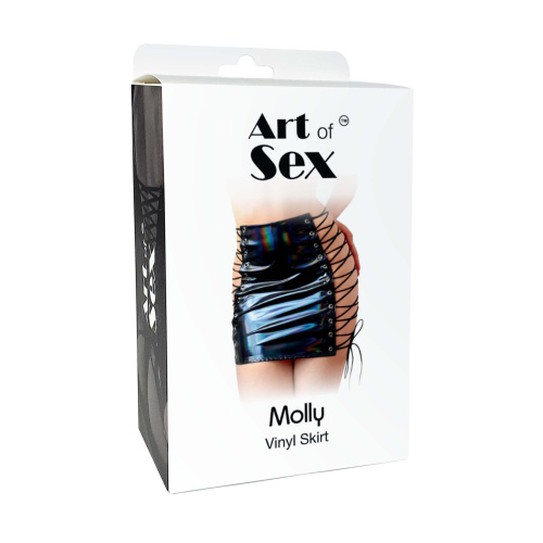 Лакированная юбка на шнуровке Art of Sex - Molly, XS-M
