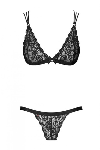 Obsessive 854-SET-1 set - комплект кружевного эротического белья, S/M (чёрный)