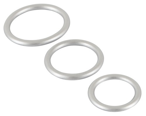 Metallic Silicone Cock Ring Set набор эрекционных колец разного диаметра, 3.3 см, 4 см, 5.5 см