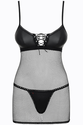 Obsessive Rebella chemise - сексуальная сорочка-сетка, L/XL