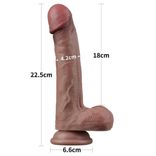 Реалистичный фаллоимитатор LoveToy Dual-Layered Silicone Cock #1, 22,5 см