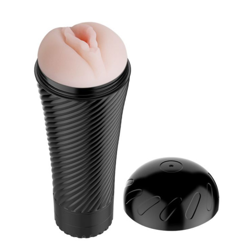 Baile Pink Pussy Masturbator Cup - Мастурбатор с вибрацией, 23х8.6 см