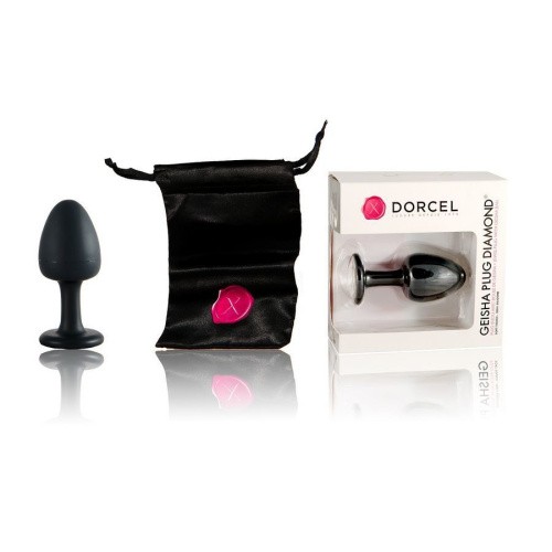 Dorcel Geisha Plug Diamond XL большая анальная пробка со смещенным центром тяжести и кристаллом, 11х4.5 см (белый)