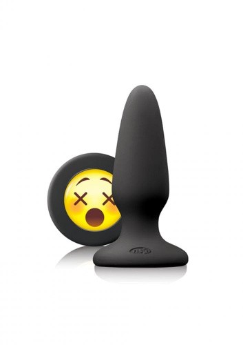 NS Novelties Mojis Plug #WTF Medium  средняя анальная пробка с эмоджи, 10,5х3,7 см (черный)