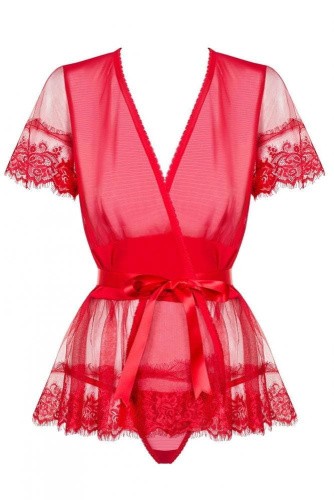 Obsessive 870-PEI-3 peignoir - короткий сексуальный пеньюар, L/XL (красный)