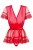 Obsessive 870-PEI-3 peignoir - короткий сексуальный пеньюар, L/XL (красный)