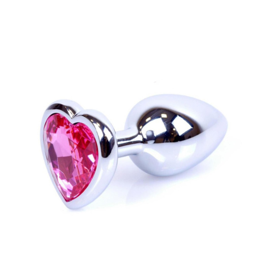 Анальная пробка с камнем B-Series Jewellery Silver Heart Plug, S