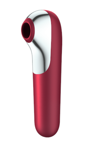 Satisfyer Dual Love 2 в 1 - Смарт вибратор и вакуумный стимулятор клитора, 16х3.8 см (красный)