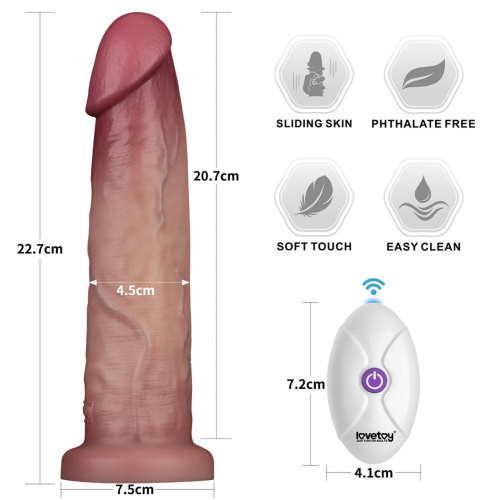Реалистичный вибратор LoveToy Vibrating Sliding Skin Pro II, 22,7 см