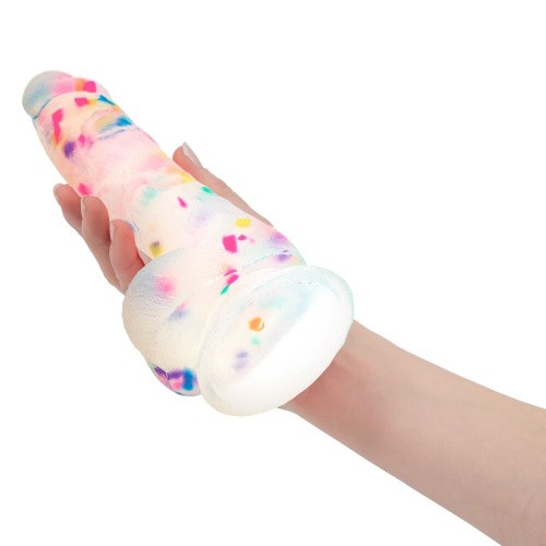 Addiction - Party Marty - 7.5" - Frost & Confetti - фаллоимитатор с конфетти, 19х3.8 см (белый)