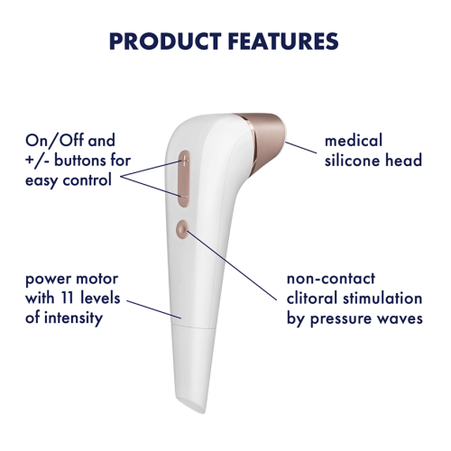 Satisfyer Number Two (ex. PRO 2 WNG) - Вакуум-волновой бесконтактный стимулятор клитора, 18х4 см (белый)