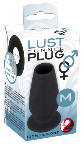 Orion Lust Tunnel Plug M – силіконовий анальний тунель, 10х5 см (чорний) - купити в Києві, Україні
