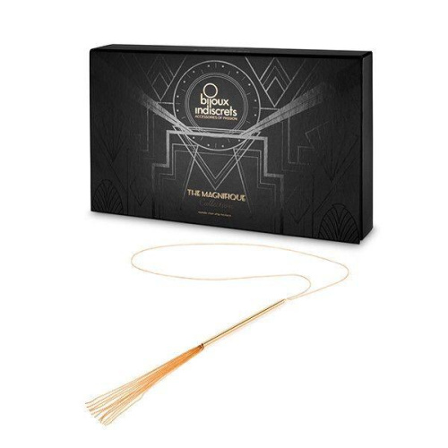 Bijoux Indiscrets Magnifique Necklace Whip Gold - украшение для тела цепочка плеть на шею, (золотистый)