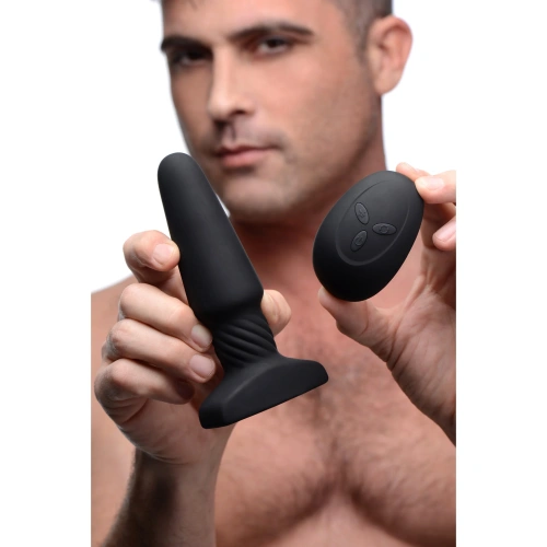 Xr Brands Rimmers Slim R Smooth Rimming Plug With Remote - Анальна пробка з вібрацією, 14 см (чорний) - купити в Києві, Україні