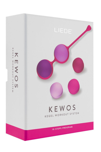 Вагинальные шарики Liebe Kewos — Cerise/Candy Violet, 5 шариков