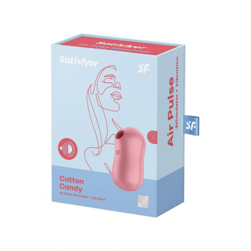 Satisfyer Cotton Candy Light Red - Милый вакуумный стимулятор, 8.6х4.2 см (розовый)
