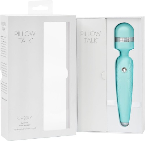Talk Cheeky Teal - вибратор-микрофон с кристаллом Swarovsky, 20,6х3,9 см (голубой)