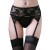 Hao Toys - Кружевной пояс с подвязками и стринги, S-L (чёрный) Hao Toys - Кружевной пояс с подвязками и стринги, S-L (чёрный)