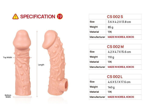 Насадка на член Kokos Cock Sleeve CS 002, M