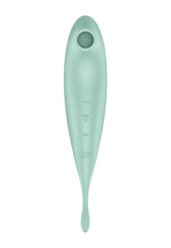 Satisfyer Twirling Pro+ - Точечный вибратор с вакуумной стимуляцией, 22.2х4 см (мятный)