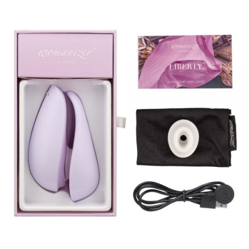 Womanizer Liberty Lilac + Лубрикант 50 мл - Бесконтактный стимулятор клитора, 10.4х5.5 см (сиреневый)