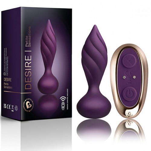 Rocks Off Petite Sensations Desire - Анальна вібропробка, 7.5х2.8 см., (фіолетова) - купити в Києві, Україні
