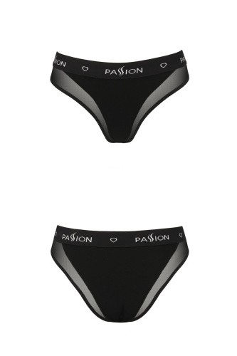 Passion PS002 Panties - Трусики с прозрачной вставкой, S (чёрные)