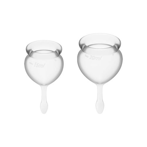 Satisfyer Feel Good - набор менструальных чаш, 15 мл и 20 мл (прозрачный)