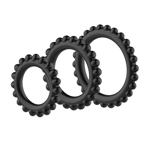 Baile Titan Cock Ring Set набір рельєфних ерекційних кілець різного діаметру, 3 шт. - купити в Києві, Україні