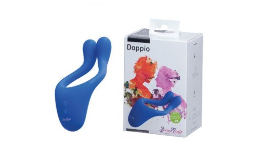 StRubber BeauMents Doppio - многофункциональный вибратор, 13х4.5 см (синий)