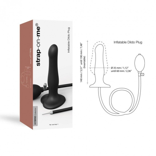 Strap-On-Me Inflatable Dildo Plug - Noir - Надувна анальна пробка - купити в Києві, Україні