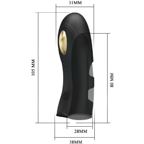LyBaile Pretty Love Pegasus electric Finger Vibrator Black - Насадка для фингеринга с элекстростимуляцией и золотом, 10.5х3.1 см