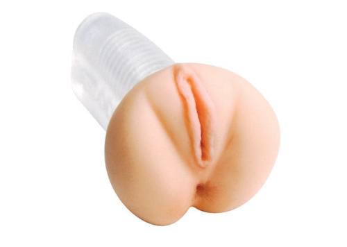Topco Sales CyberSkin Ice Action-View Pussy and Ass Stroker - Мастурбатор вагина и анус, 16 см (прозрачный)
