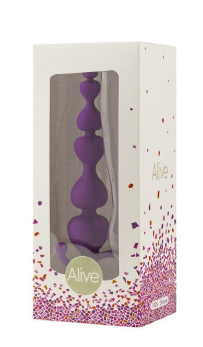 Alive Go Pearl - анальные шарики игривой формы, 18х3.1 см (фиолетовый)