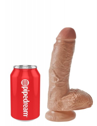 Фаллоимитатор на присоске King Cock 8, 20х5 см (коричневый)