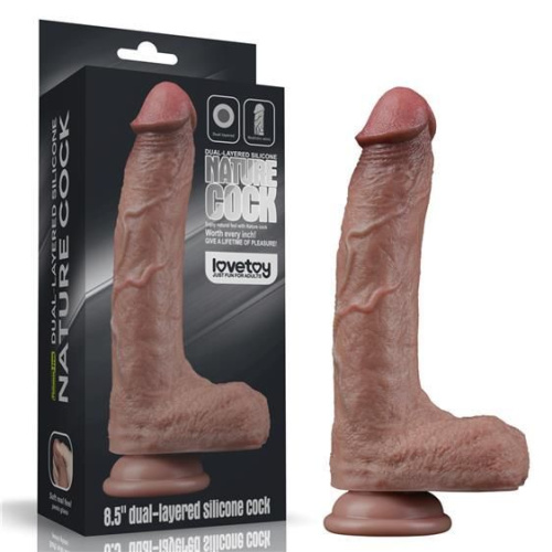 Реалистичный фаллоимитатор LoveToy Dual-Layered Silicone Cock #2, 21,5 см