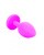 Boss Silikon Plug Jewellery Pink Small - Анальная пробка с кристаллом, 7х2.7 см (розовый с голубым)