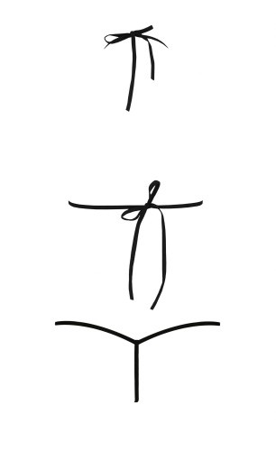Passion Melissa Bikini комплект эротического белья, L/XL (чёрный)