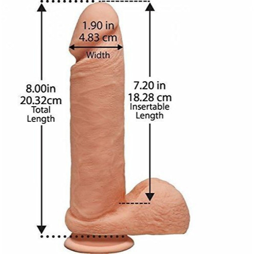 Фаллоимитатор Doc Johnson The D - Perfect D - 8 Inch With Balls 20,3х4,8 см.